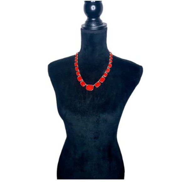 #J39 Red Choker Fashion Necklace - Picture 5 of 10